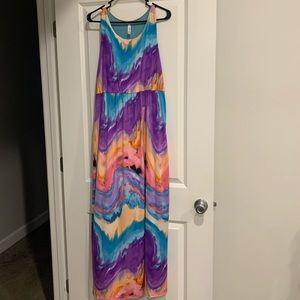 Multicolor 2x sleeveless maxi